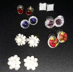 Earrings, Diamonds..Gemstones..Pearl's (costume)..multiple colors